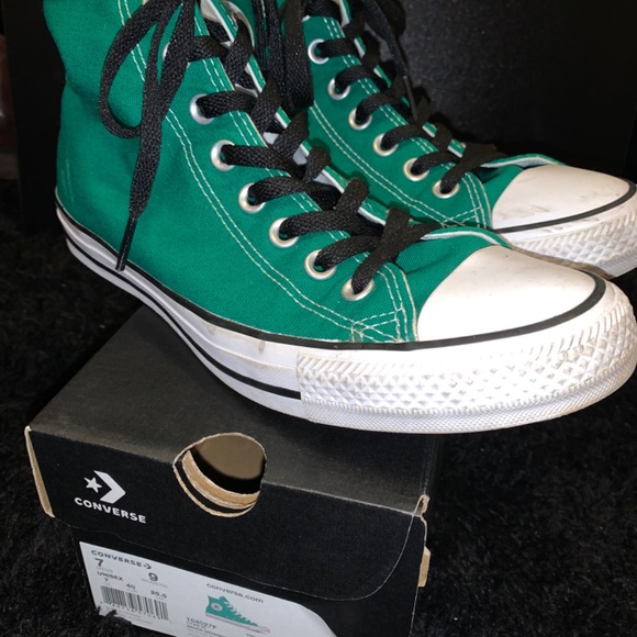 Green High-Top Converse - Picture 2 of 4